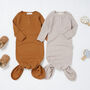 Tiny Alpaca Organic Cotton Newborn Gown Set Of Two, thumbnail 1 of 8