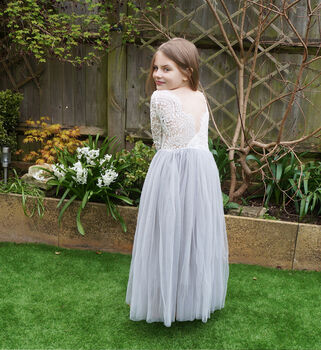 Mary Jane In Grey Flower Girl ~ Lilly + Bo Collection, 7 of 9