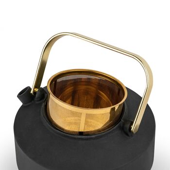 Cast Iron Teapot Shangdong 1000ml Black Steel Filter, 4 of 7