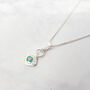 Minimalist Blue Eye Charm Sterling Silver Necklace, thumbnail 1 of 4