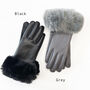 Soft Vegan Leather Gloves With Faux Fur Cuff, thumbnail 10 of 11