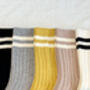 Five Pack Of Double Line Kids Socks, Free Size, thumbnail 4 of 5