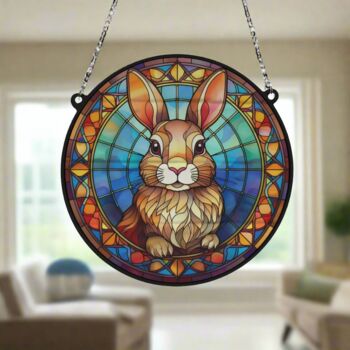 Rabbit Stained Glass Effect Suncatcher, 2 of 6