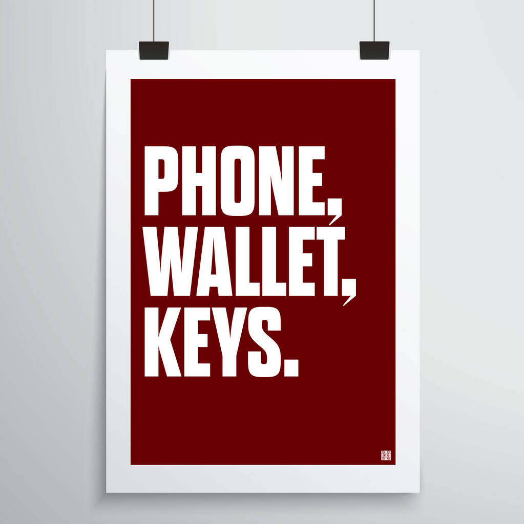 Phone, Wallet, Keys Print, 1 of 4