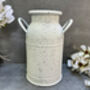 White Metal Milk Churn Vase – Round Decorative, thumbnail 4 of 12
