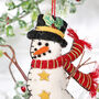 Felt Snowman Christmas Tree Decoration, thumbnail 2 of 2