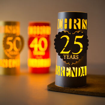 40th Ruby Wedding Anniversary Personalised Gift Lantern, 3 of 5