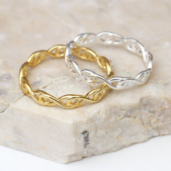 Sterling Silver Or 18ct Gold Plated Infinity Ring, 2 of 4