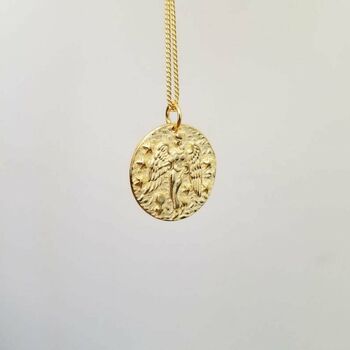 Chunky 14 K Gold Plated Layer Goddess Necklace, 5 of 11