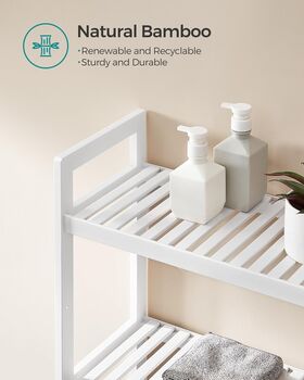 Over The Toilet Storage Rack Organiser Unit Shelves, 5 of 9