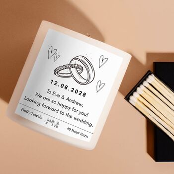 Personalised Engagement Candle For Newly Engaged Couple, 2 of 6