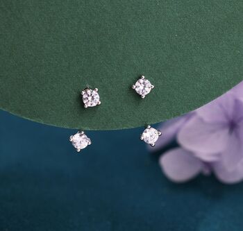 Sterling Silver Double Cz Ear Jacket, 4 of 11