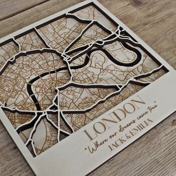 Personalised Wooden Location Map, 6 of 8