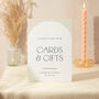 Wedding Cards And Gifts Sign A4 Sturdy Minimalist Arch, thumbnail 1 of 5