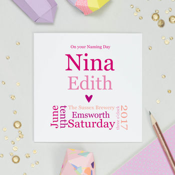 Typographic Personalised Christening Card, 5 of 8
