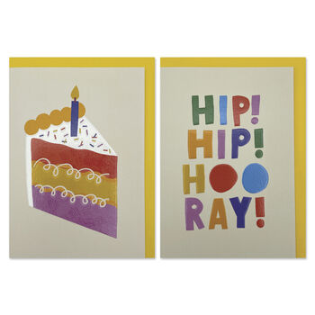 Colourful Rainbow Cake Birthday Blank Card Set, 4 of 4