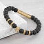 Personalised Men's Golden Skull Beaded Bracelet, thumbnail 1 of 8