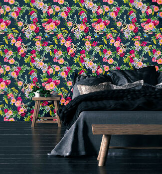 Mixed Bee Dark Blue Wallpaper, 3 of 7