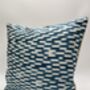 Square Ikat Silk Cushion Vibrant Blue Tile, thumbnail 2 of 8
