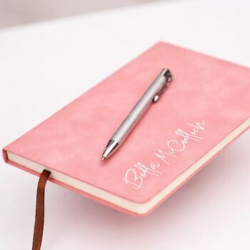 Personalised Notebook And Pen Set – Custom Name Gift – Multiple Colours, 5 of 12