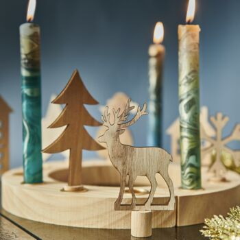 Wooden Table Ring Advent Wreath, 2 of 4