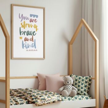 Nursery Print Set Of Three Super, Brave And Loved, 3 of 5