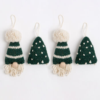 Oh Christmas Tree And Gonk Bauble Duo Easy Knitting Kit, 5 of 10