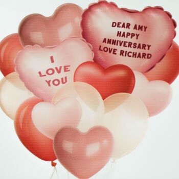 Balloon Card, Personalised Hearts, 3 of 5
