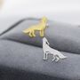 Howling Wolf Stud Earrings In Sterling Silver, thumbnail 5 of 12