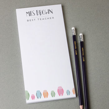 Personalised Teacher Tear Off Notepad And Pencils, 6 of 6