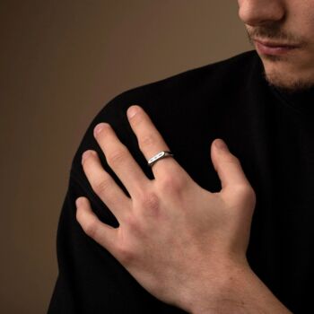Customisable Silver Engraved Signet Ring For Men, 2 of 12