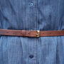 Handmade Slim Leather Belt, thumbnail 1 of 11