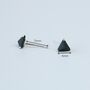 Sterling Silver Black Triangle Stud Earrings, thumbnail 3 of 4
