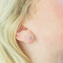 Mini Sterling Silver Open Heart Earrings, thumbnail 4 of 12