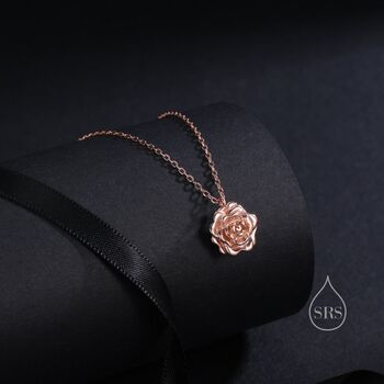 Small Rose Flower Pendant Necklace, 5 of 10