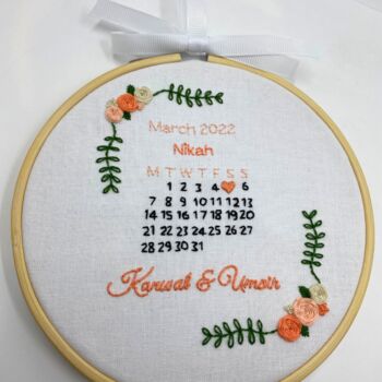 Personalised Wedding Gift Embroidery Design, 5 of 11