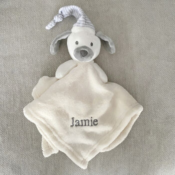 Personalised Puppy With Hat Comforter, 4 of 8