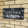 Personalised Mountain Range Slate House Number Sign, thumbnail 1 of 2