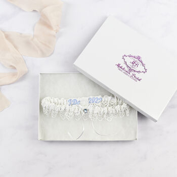 Embroidered 'Emilia' Collection Bridal Garter, 6 of 9