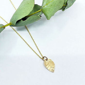 9ct Yellow Gold Leaf Necklace, 2 of 11