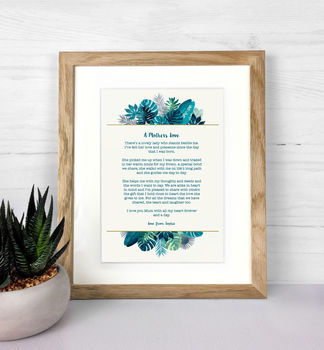 Personalised 'A Mothers Love' Poem Print, 7 of 8