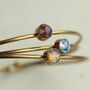 Vintage Brass Opal Bangle Bracelet, thumbnail 1 of 9