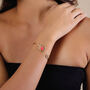 Cuff Gold Plated And Pink Flower Bangle, thumbnail 1 of 3