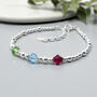 Family Birthstones Bracelet Sterling Silver, thumbnail 1 of 3