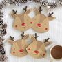 Set Of Four Reindeer Coasters, thumbnail 1 of 3