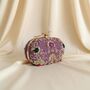 Purple Velvet Oval Clutch Bag, thumbnail 7 of 8