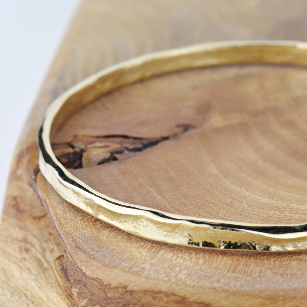 9ct Gold Textured Storybook Bangle, 1 of 4