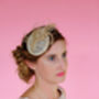 Nude And Gold Feather Cocktail Hat 'Pippa', thumbnail 5 of 11