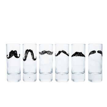 Movember Charity Moustache Printed Shot Glass Set, 3 of 8