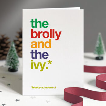 Pack Of Eight Autocorrect Funny Christmas Cards, 8 of 10